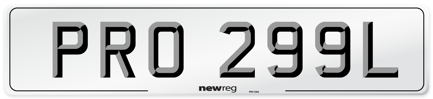 PRO 299L Number Plate from New Reg